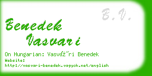 benedek vasvari business card